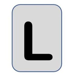 Aluminium label black/silver 40X25mm - Letter L